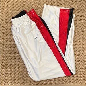 Nike - Y2K Vintage Tearaway  Baggy Oversize Track Pants - White / Red - L